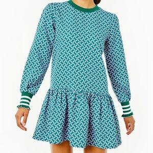 Addison Bay Womens Crew Neck Long Sleeve Back Zipper Closure Mini Dress Size XL.